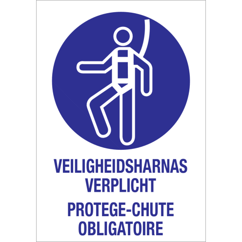 Bord Veiligheidsharnas verplicht met tekst NL/FR volgens ISO7010
