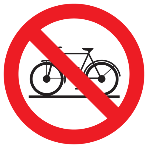 Bord met pictogram verboden fietsen te plaatsen
