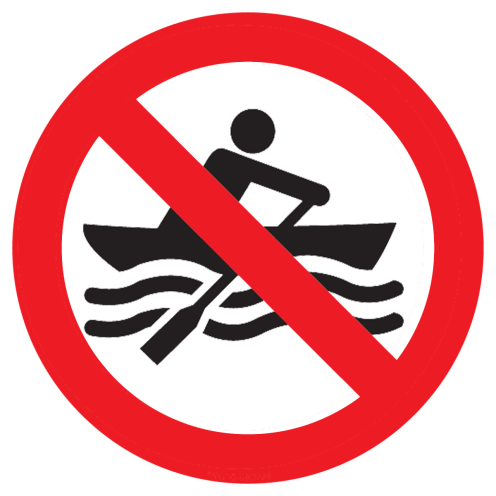 Bord met pictogram roeien verboden ISO7010 - P055