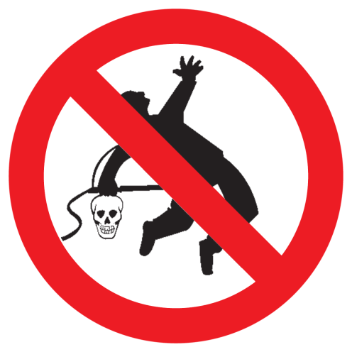 Bord met pictogram kleding reinigen met perslucht verboden