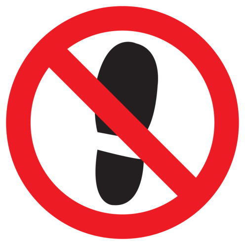 Bord met pictogram ruimte niet betreden