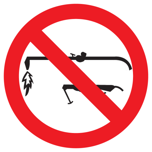 Bord met pictogram lassen verboden