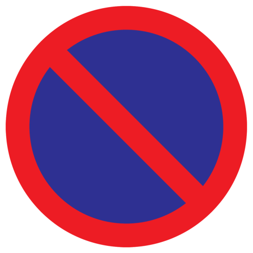 Bord met pictogram parkeren verboden