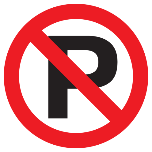 Bord met pictogram verboden te parkeren