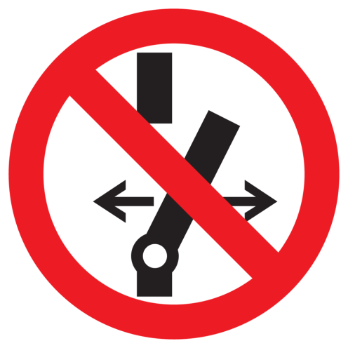 Bord met pictogram schakelen verboden