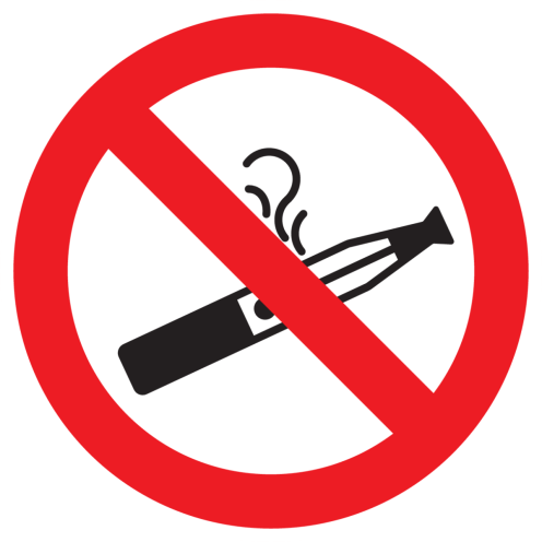 Bord met pictogram vapen verboden