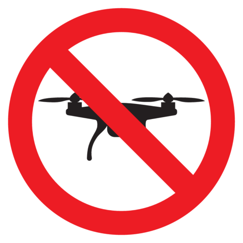 Bord met pictogram Drone verboden