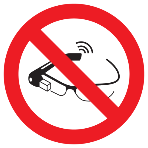Bord met pictogram smart brillen verboden ISO7010 - P044