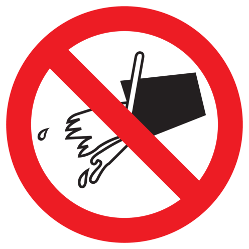 Bord met pictogram verboden watergebruik