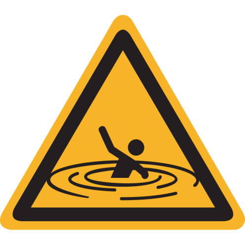 Bord met pictogram "Verdrinkingsgevaar"