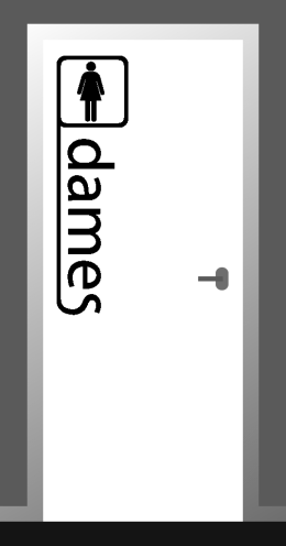 Deursticker met pictogram dames 