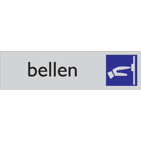 Deurbordje Bellen zelkfklevend aluminium look