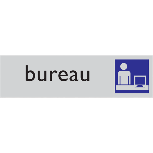Zelfklevend deurbordje Bureau aluminium look