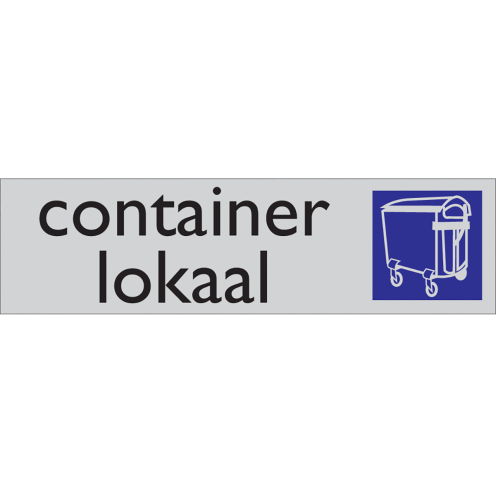 Deurbordje Containerlokaal zelfklevend aluminium look