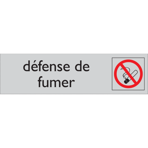 Deurbordje Defense de fumer aluminium look