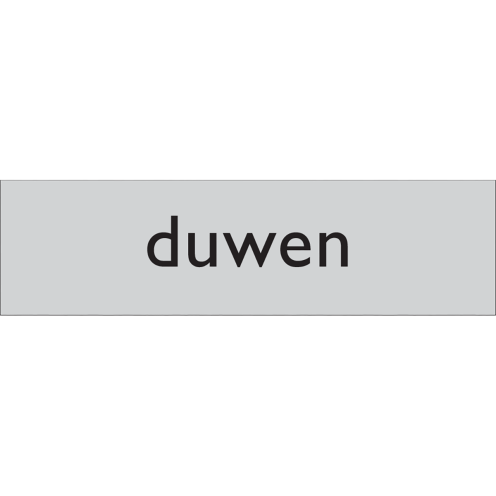 Zelfklevend deurbordje Duwen aluminium look