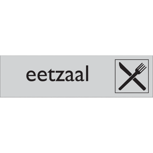 Zelfklevend deurbordje Eetzaal aluminium look