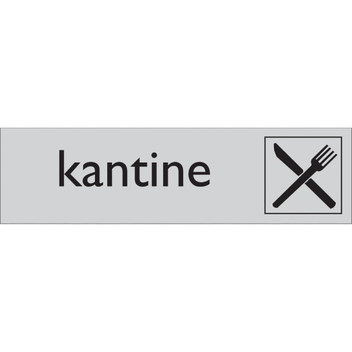 Zelfklevend deurbordje Kantine aluminium look