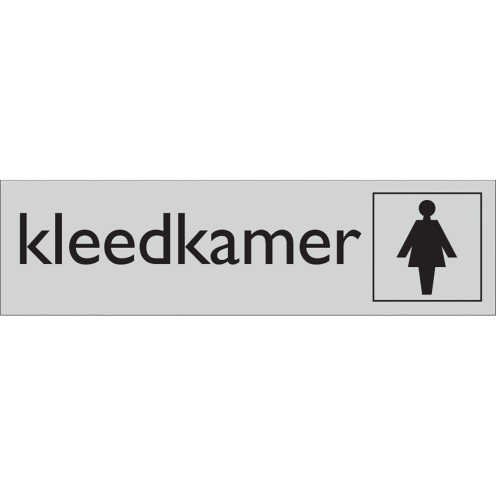 Zelfklevend deurbordje Kleedkamer Dames aluminium look