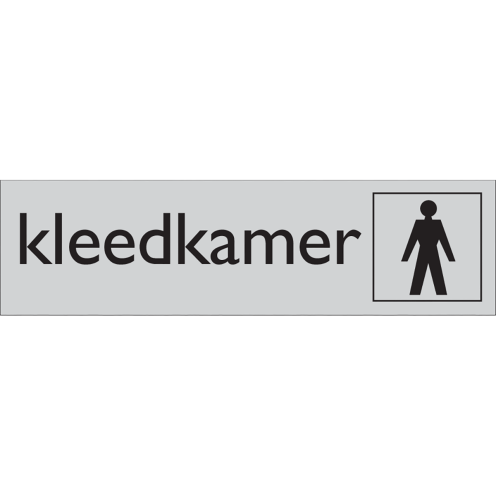 Deurbordje Kleedkamer Heren zelfklevend aluminium look