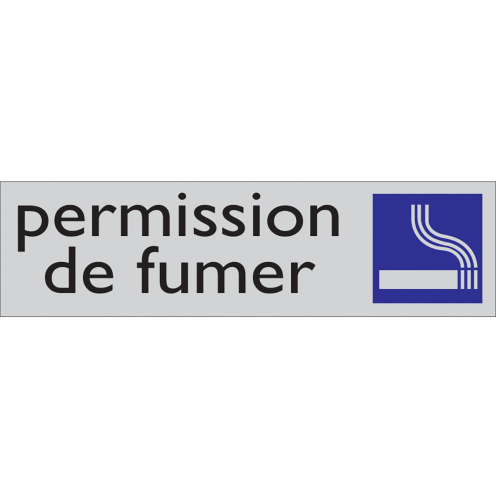 Deurbordje Permission de Fumer aluminium look