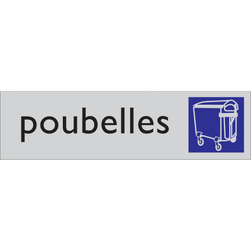 Deurbordje Poubelles zelfklevend aluminium look