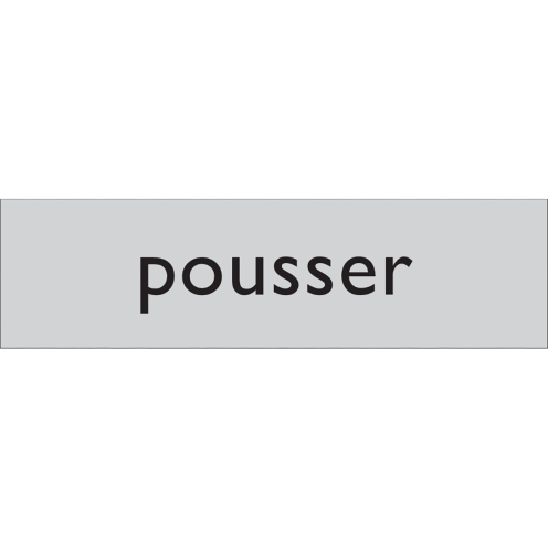 Zelfklevend deurbordje Pousser aluminium look