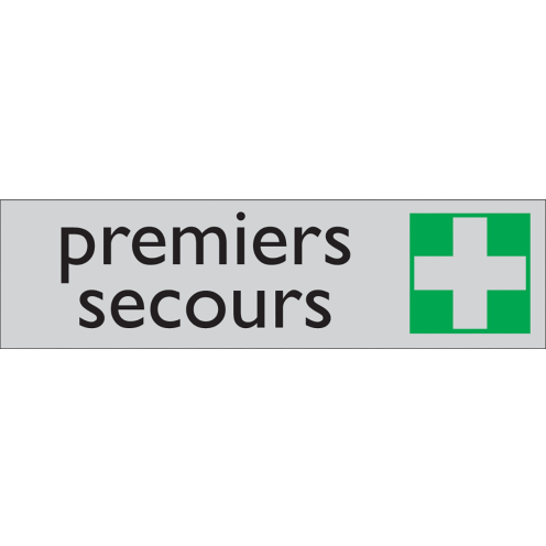 Deurbordje Premiers Secours zelfklevend aluminium look