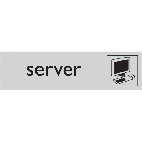 Zelfklevend deurbordje Server ruimte / ICT ruimte aluminium look