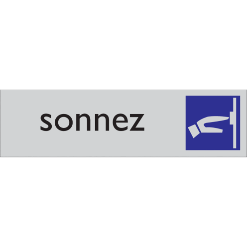 Deurbordje Sonnez zelfklevend aluminium look 
