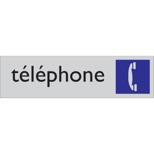 Deurbordje Téléphone zelfklevend aluminium look
