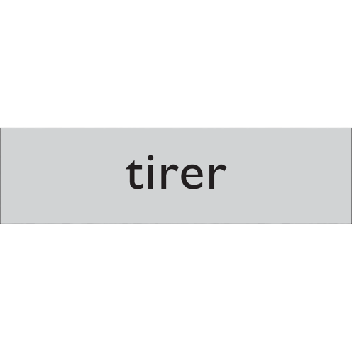 Zelfklevend deurbordje Tirer aluminium look