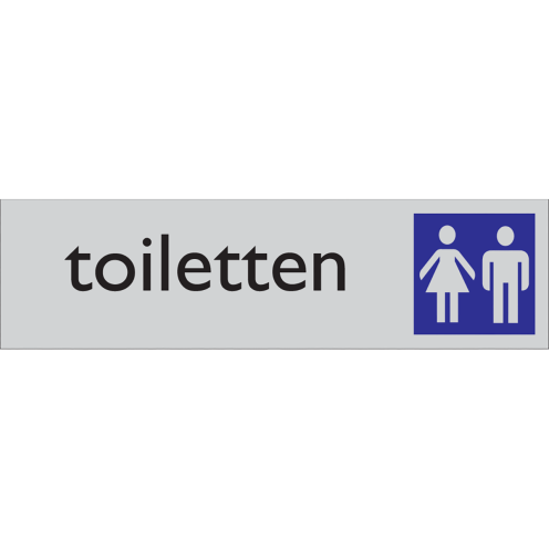 Zelfklevend deurbordje toiletten aluminium look