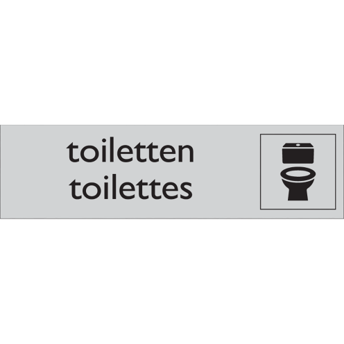 Zelfklevend deurbordje urinoir toiletten aluminium look