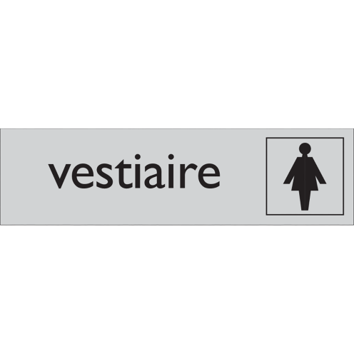 Zelfklevend deurbordje Vestiaire Dames aluminium look