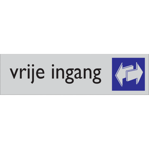 Deurbordje Vrij Ingang zelfklevend Aluminium look
