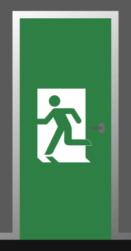 Deursticker "Nooduitgang Links" - ISO 7010