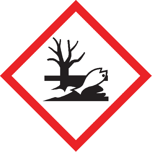 Ruitvorm sticker met pictogram "Schadelijk voor milieu" - GHS 09