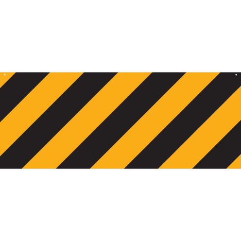Groot geel/zwart gestreept waarschuwingsbord (enkelzijdig)