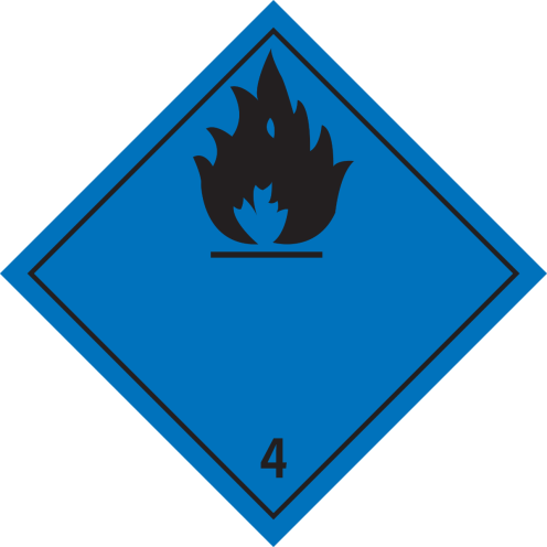 Gevaarsetiket Gevaarlijk voor contact met water 4.3 - sticker - ADR, ADN, IMO, IMDG, RID en IATA