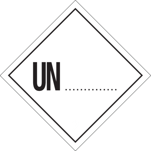 Gevaarsetiket met UN nummer - sticker - ADR, ADN, IMO, IMDG, RID en IATA