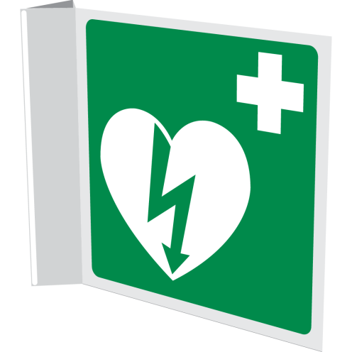 Haaks bord met pictogram AED - ILCOR