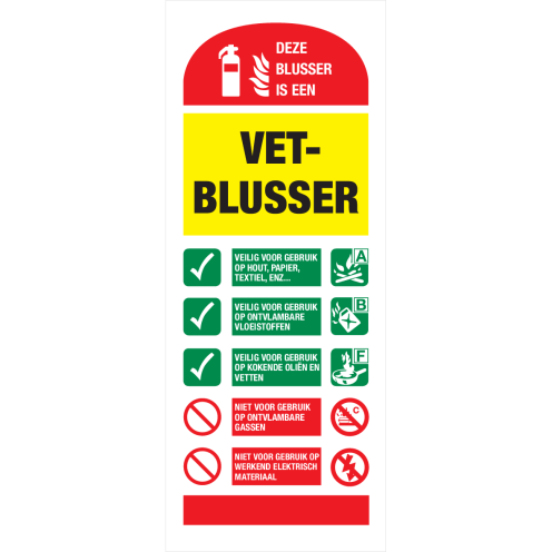 Identificatie sticker vetblusser