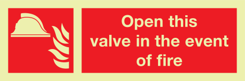 IMO Sign Open this valve in the event of fire