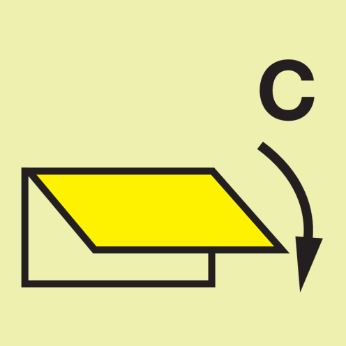 IMO Sign Closing device for cargo spaces ventilation