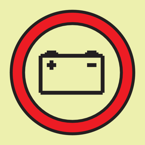 IMO Sign Emergency Batteries