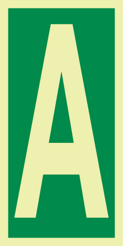 Fotoluminescerende sticker IMO letters