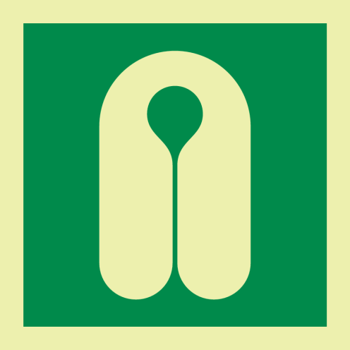 Fotoluminescerende sticker met IMO pictogram reddingsvest