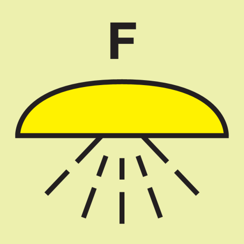 IMO Sign Space protected by foam extinguishing system