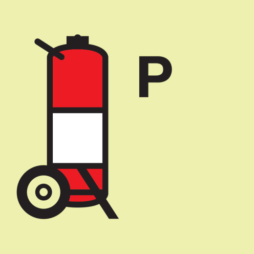 IMO Sign Wheeled Powder Fire Extinguisher